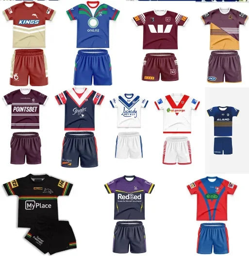 Ensemble maillots shorts Rugby NRL enfants